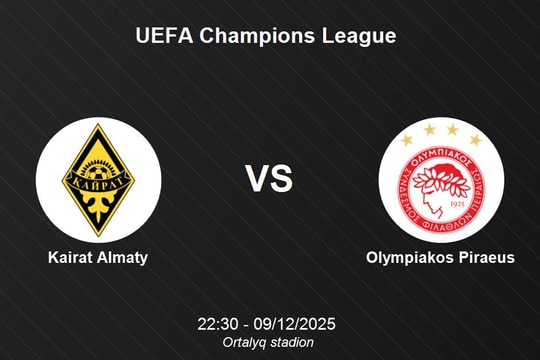 Nhận định Kairat Almaty vs Olympiakos Piraeus - UEFA Champions League