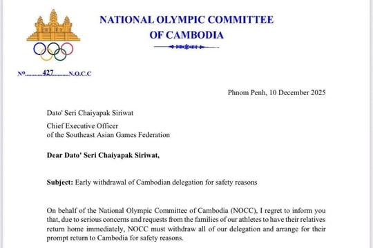 Campuchia rút lui toàn bộ đoàn khỏi SEA Games 33