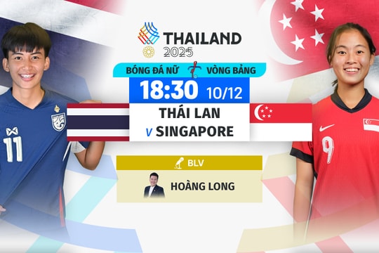 VTV7 trực tiếp bóng đá nữ Thái Lan vs Singapore SEA Game 33 hôm nay 10/12/2025
