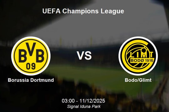 Nhận định Borussia Dortmund vs Bodo/Glimt - UEFA Champions League