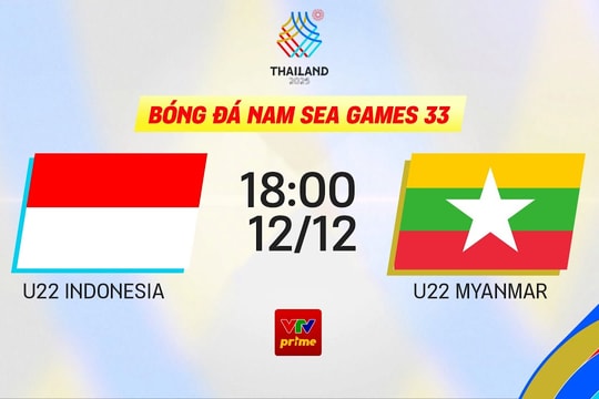 VTV5 VTV6 trực tiếp bóng đá U22 Indonesia vs Myanmar 12/12