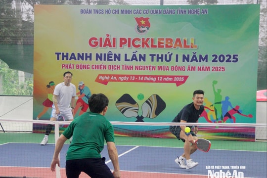 Gần 80 vận động viên tranh tài tại Giải Pickleball thanh niên lần thứ I năm 2025
