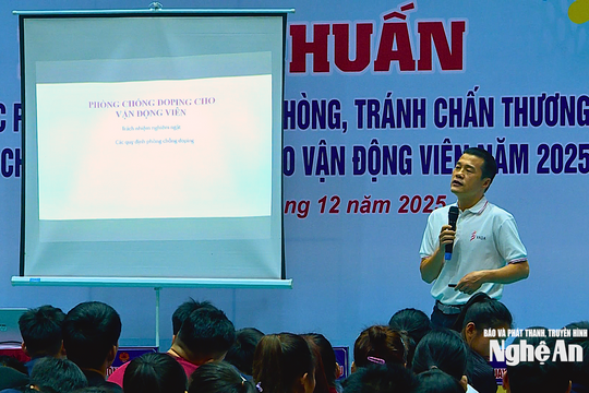 Tập huấn phòng, chống doping và xử lý chấn thương cho VĐV thể thao thành tích cao tại Nghệ An