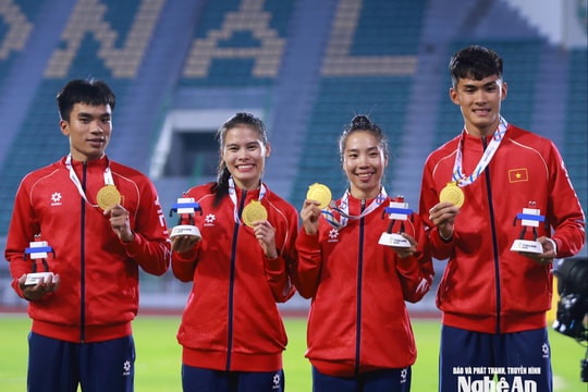 Điền kinh Việt Nam xuất sắc đánh bại Thái Lan giành Huy chương Vàng
