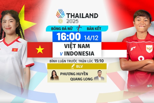 Bóng đá nữ Việt Nam 5-0 Indonesia: VTV5 VTV6 trực tiếp SEA Game 33 hôm nay 14/12