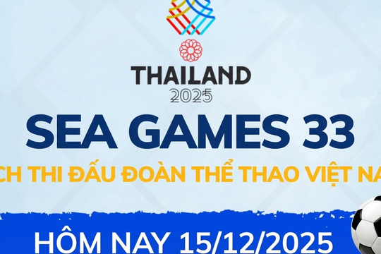 VTV5 trực tiếp lịch thi đấu SEA Games 33 ngày 15/12/2025