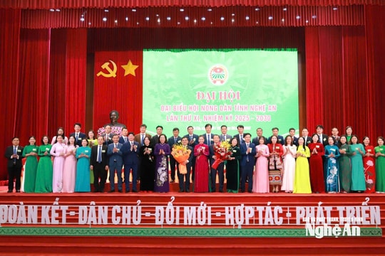 Đại hội đại biểu Hội Nông dân tỉnh Nghệ An lần thứ XI, nhiệm kỳ 2025-2030 thành công tốt đẹp