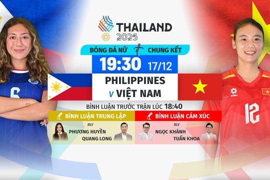 VTV6 trực tiếp chung kết bóng đá nữ Việt Nam vs Philippines hôm nay 17/12