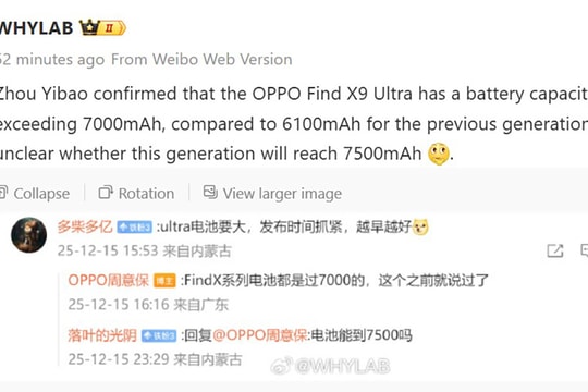 OPPO Find X9 Ultra: Pin trên 7000mAh sắp định nghĩa lại flagship