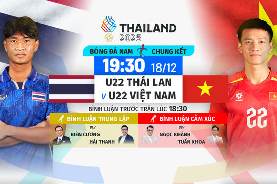 VTV6 trực tiếp chung kết bóng đá U22 Việt Nam vs Thái Lan hôm nay 18/12