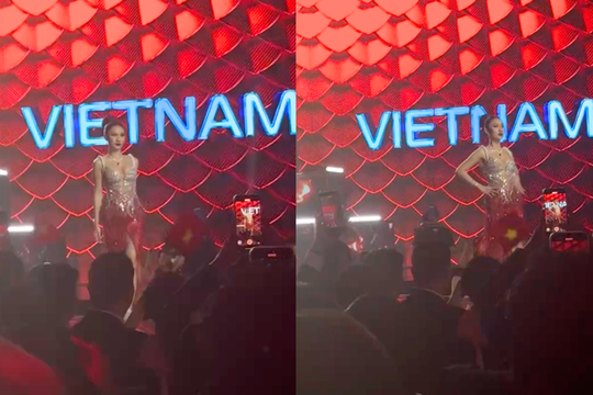 Phương Linh xử lý chuyên nghiệp sự cố tại Bán kết Miss Cosmo