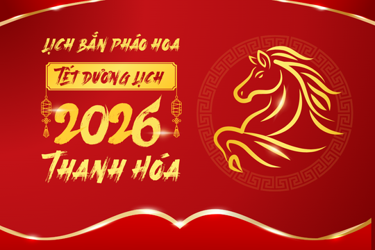 Lịch bắn pháo hoa Tết Dương lịch 2026 tại tỉnh Thanh Hóa