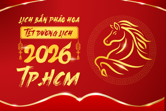 Lịch bắn pháo hoa Tết Dương lịch 2026 tại TP.HCM