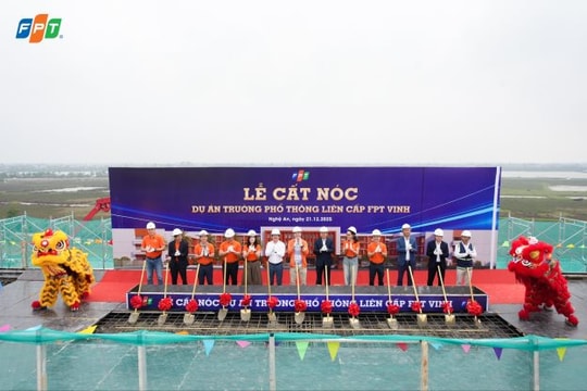 FPT cất nóc công trình Trường Phổ thông Liên cấp tại Nghệ An