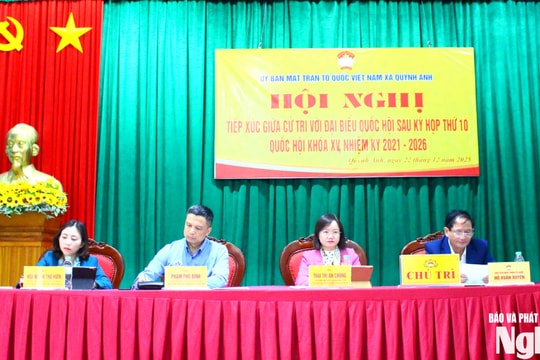 Đại biểu Quốc hội tỉnh tiếp xúc cử tri xã Quỳnh Anh sau kỳ họp thứ 10