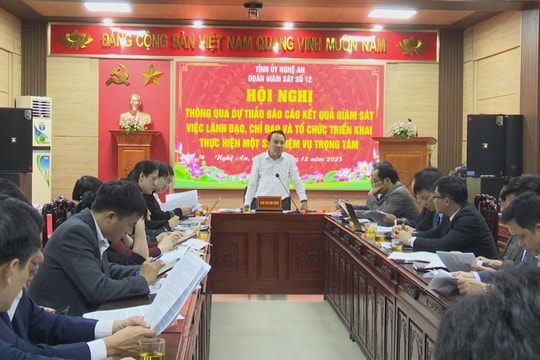 Thông qua dự thảo báo cáo kết quả giám sát việc lãnh đạo, chỉ đạo và tổ chức triển khai thực hiện các nhiệm vụ trọng tâm