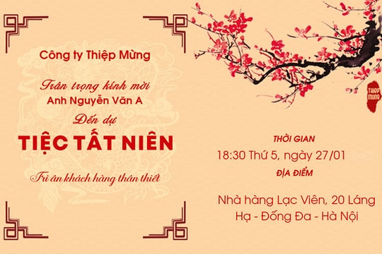 Mẹo viết lời mời tất niên chuyên nghiệp và 60 mẫu hay nhất