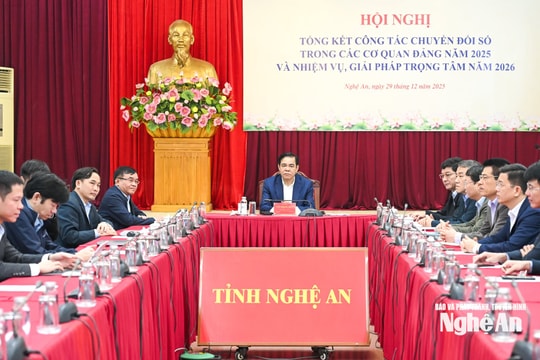 Hội nghị trực tuyến tổng kết công tác chuyển đổi số trong các cơ quan Đảng năm 2025, nhiệm vụ trọng tâm năm 2026