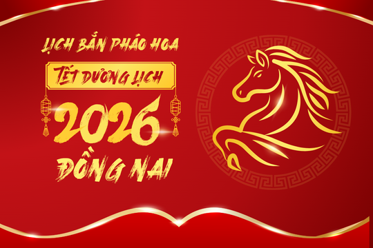 Đồng Nai bắn pháo hoa Tết Dương lịch 2026 tầm cao tại cầu Hóa An