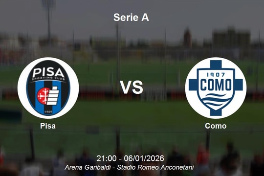 Nhận định Pisa vs Como - Serie A: Đối đầu chênh lệch tại Arena Garibaldi