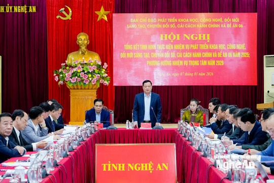 Nghệ An tổng kết thực hiện nhiệm vụ phát triển khoa học, công nghệ, đổi mới sáng tạo, chuyển đổi số, cải cách hành chính và Đề án 06