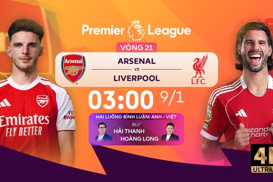Arsenal vs Liverpool: Link xem trực tiếp bóng đá hôm nay 9/1/2026