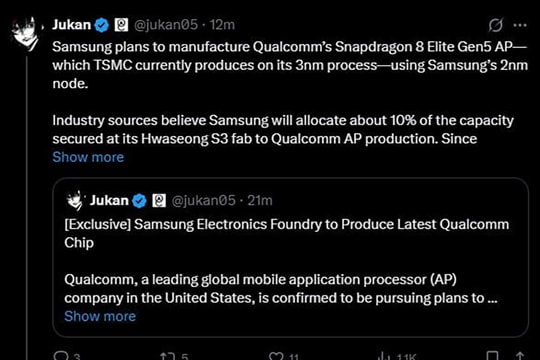 Samsung sẽ sản xuất chip Snapdragon 8 Elite Gen 5 2nm cho dòng Galaxy Z 2026