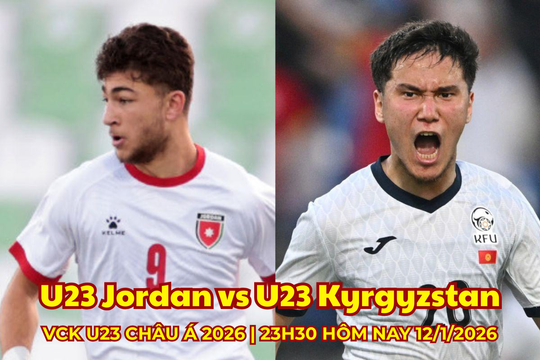 VTV6 trực tiếp bóng đá U23 Jordan vs Kyrgyzstan 23h30 12/1