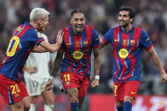 Barcelona bảo vệ thành công Siêu cúp: Raphinha rực sáng trong chiến thắng kịch tính 3-2 trước Real Madrid