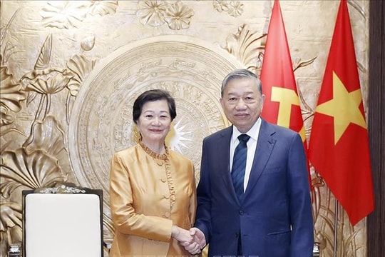 Tổng Bí thư Tô Lâm tiếp Đại sứ Campuchia Chea Kimtha đến chào từ biệt