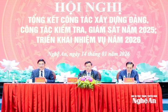 Tỉnh ủy Nghệ An triển khai công tác xây dựng Đảng, kiểm tra, giám sát năm 2026