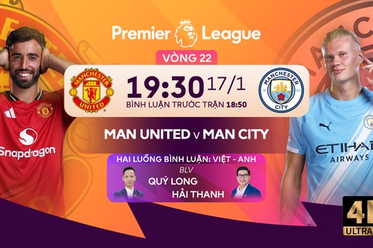 Trực tiếp Man Utd đấu với Man City 19h30 ngày 17/1/2026
