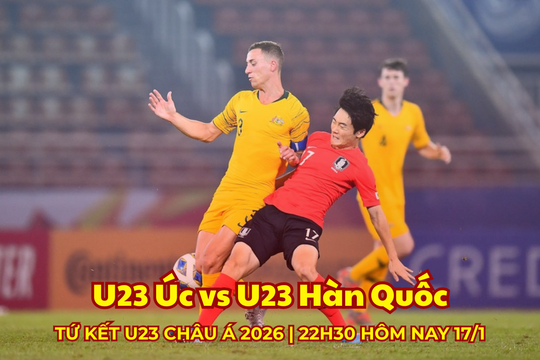 VTV5 VTV6 trực tiếp bóng đá U23 Úc vs U23 Hàn Quốc hôm nay 17/1/2026