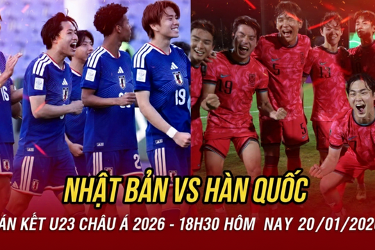 TRỰC TIẾP bán kết U23 Nhật Bản 1-0 U23 Hàn Quốc ngày 20/1
