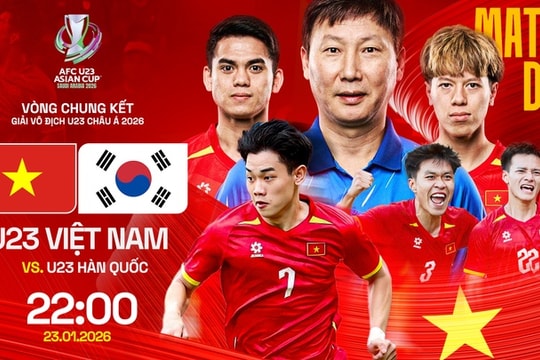 VTV5 không trực tiếp bóng đá U23 Việt Nam vs Hàn Quốc 23/1/2026