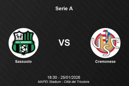 Nhận định Sassuolo vs Cremonese - Serie A: Đại chiến trụ hạng tại MAPEI Stadium