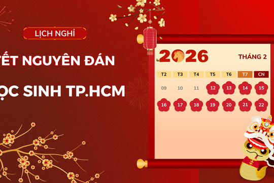 Lịch nghỉ Tết Nguyên đán 2026 của học sinh TPHCM