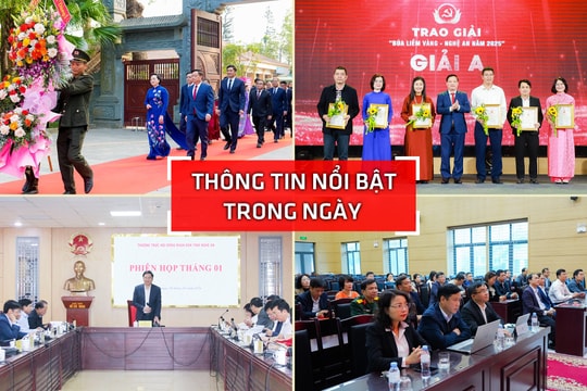 Nghệ An: Thông tin nổi bật ngày 28/1