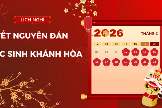 Lịch nghỉ Tết Nguyên đán 2026 của học sinh Khánh Hòa