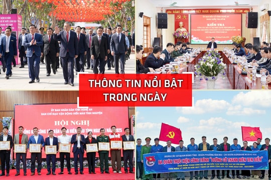 Nghệ An: Thông tin nổi bật ngày 29/1