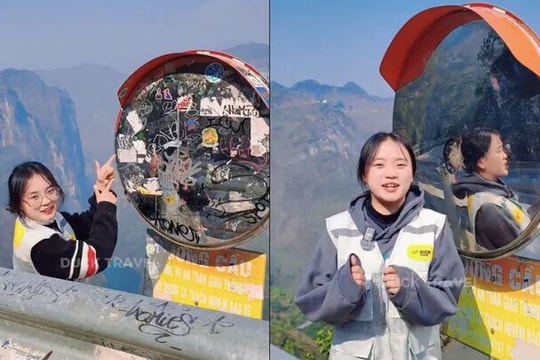 Hà Giang: Nhóm bạn trẻ lau gương cầu lồi trên đèo Mã Pì Lèng gây sốt mạng xã hội