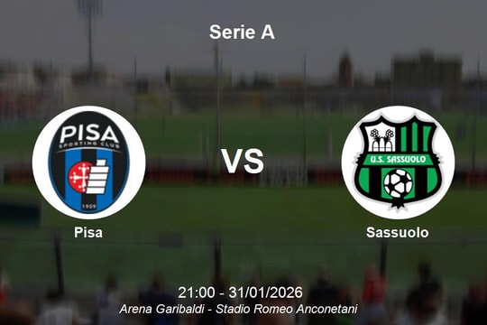 Nhận định Pisa vs Sassuolo - Serie A: Cơ hội bứt phá cho đội khách