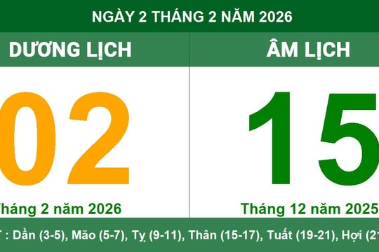 Âm Dương lịch ngày 2/2/2026: Ngày Đinh Mùi với nhiều khung giờ cát lành
