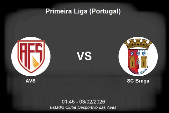 Nhận định AVS vs SC Braga - Primeira Liga: Cơ hội bứt phá cho đội khách