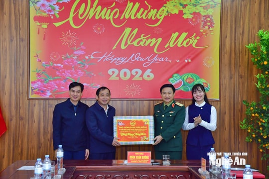 Chính ủy Quân khu 4 thăm, chúc Tết tại xã Đô Lương
