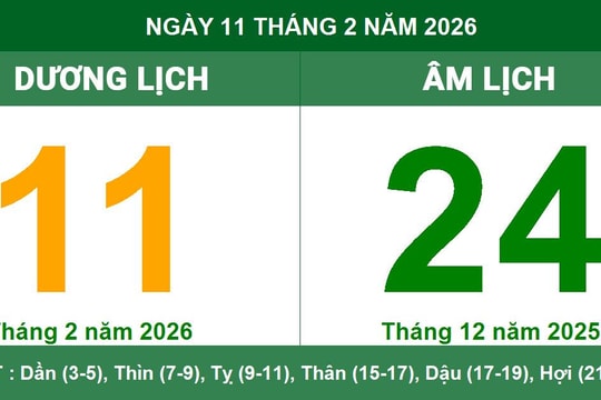 Lịch Âm Dương ngày 11/2/2026: Chi tiết giờ Hoàng Đạo và các lưu ý phong thủy cần biết