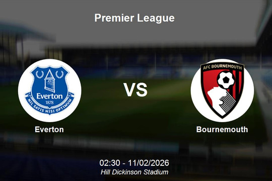Nhận định Everton vs Bournemouth: Cuộc chiến top 10 kịch tính tại Premier League
