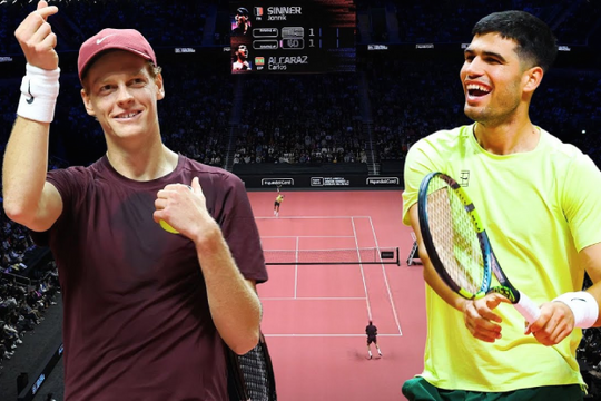 Jannik Sinner vượt Alcaraz chiếm ngôi số 1 thế giới trên bảng xếp hạng tennis UTR