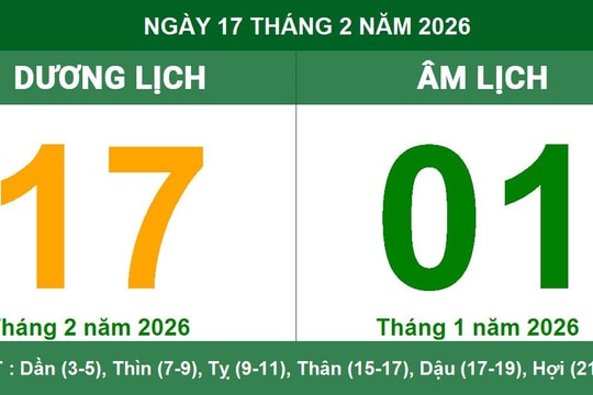 Lịch Âm Dương ngày 17/2/2026: Giờ hoàng đạo và lưu ý phong thủy Mùng 1 Tết