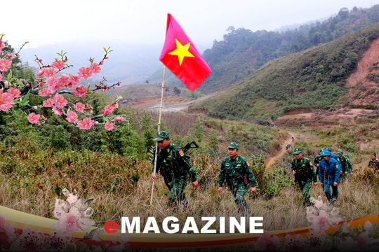 Mùa xuân biên giới, súng anh canh trời xa…